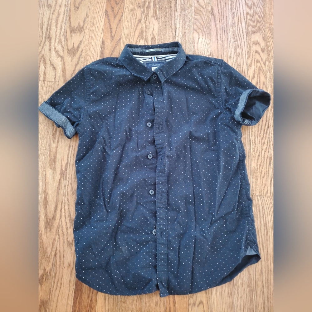 Denim & Flower Kids Navy/Polka Dot Button Down Shirt
